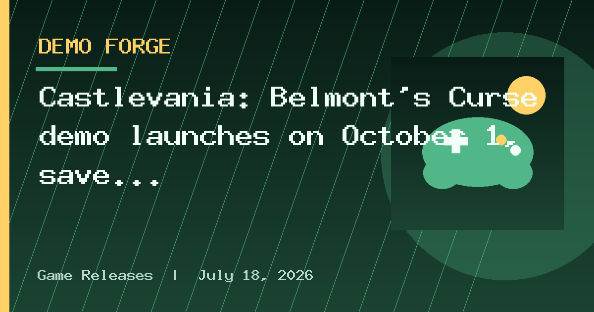 Castlevania: Belmont's Curse demo launches on October 1, save data carries