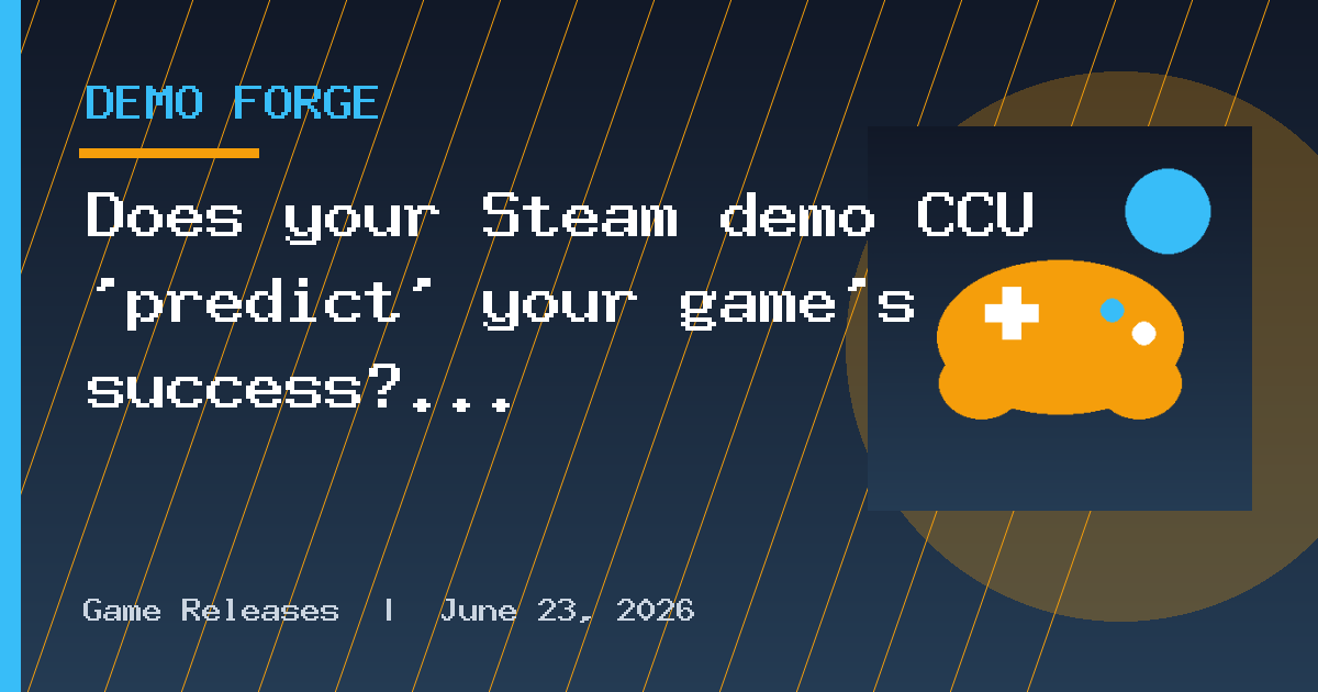 Does your Steam demo CCU ‘predict’ your game’s success?